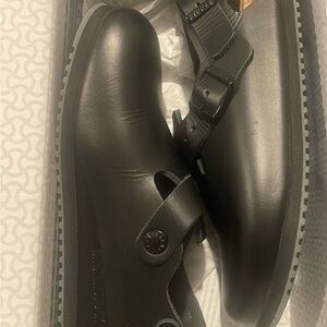 Birkenstock Black Leather Mules